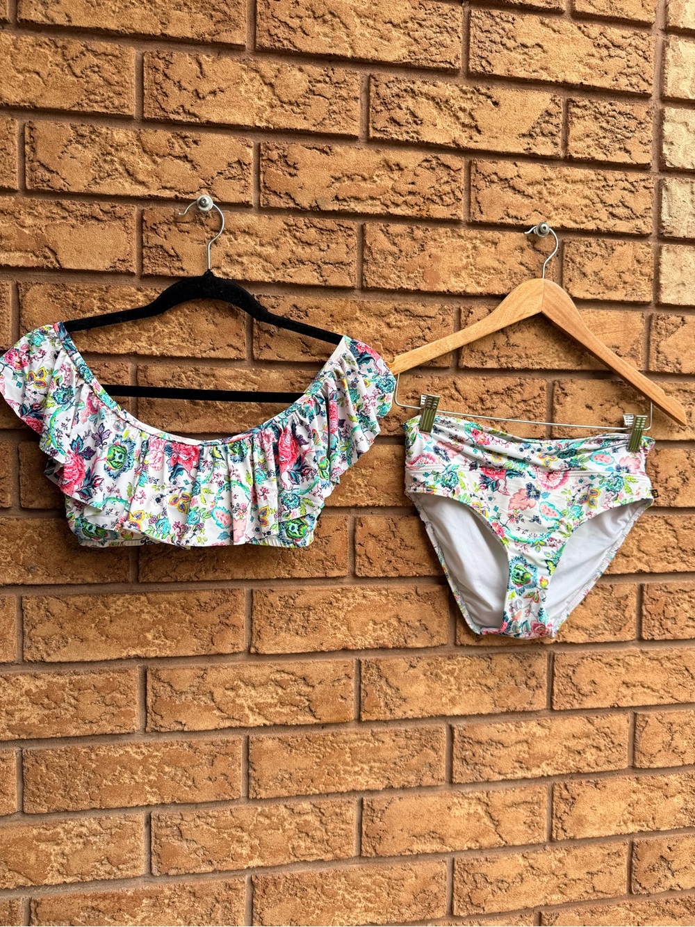• Aqua by La Vie En Rose Whimsical Garden Off The Shoulder Bikini